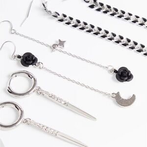 3/$25 Torrid Set of 3 Earrings Celestial Linear Silver Tone Earring